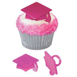 Pink Graduation Cap Rings