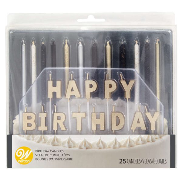 Metallic Birthday Candle Set