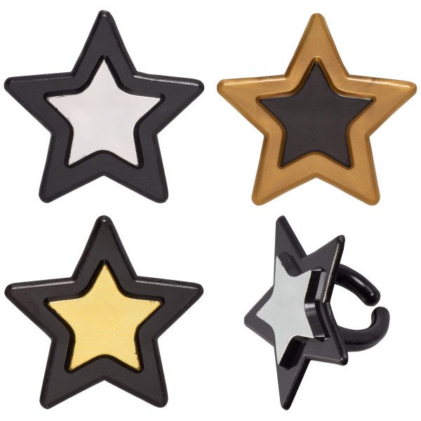 Gold and Silver Grad Star Rings