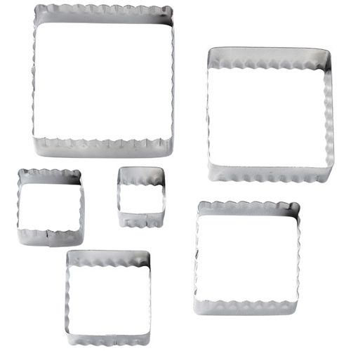 Square Cutter Setn Double Sided Straight and Fluted - 6 Piece