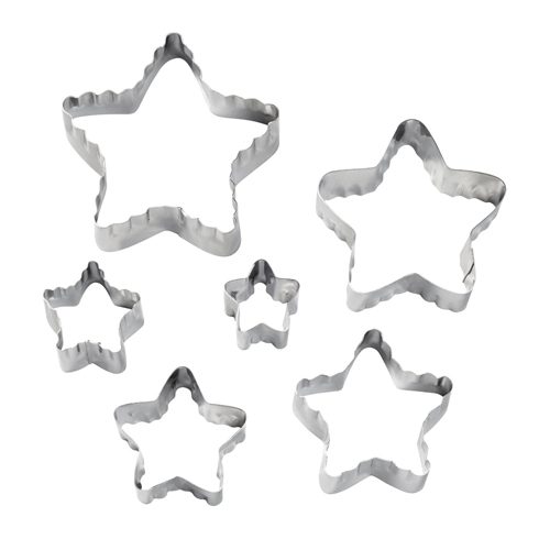Star Cutter Setn Double Sided Straight and Fluted - 6 Piece