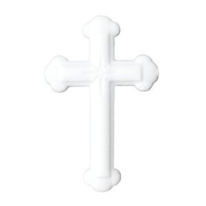 Dec-ons� Molded Sugar White Ornate Cross
