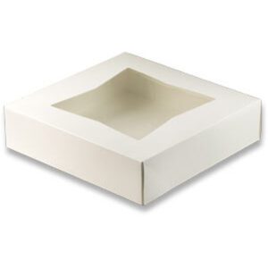10" x 10" x 2-1/2" White Pie Box with Window