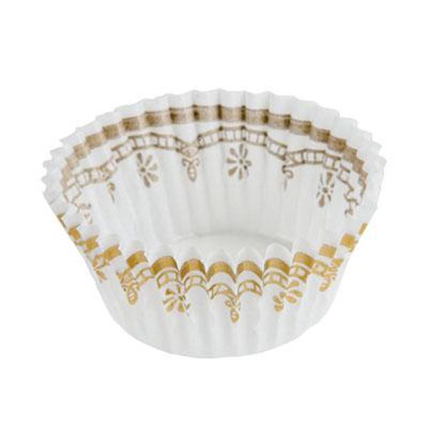 White and Gold Mini Baking Cup