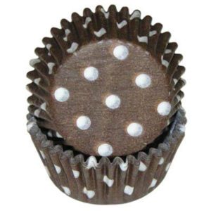 Brown Dot Mini Baking Cups