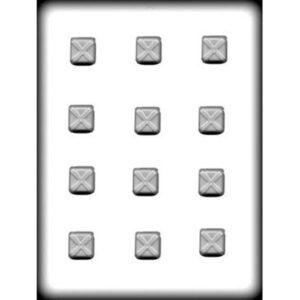 Squares with X on top 1" Hard Candy Mold