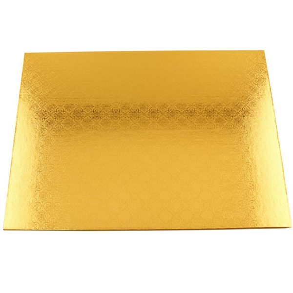 18" x 26" Rectangle Gold Half Sheet Cake Drum