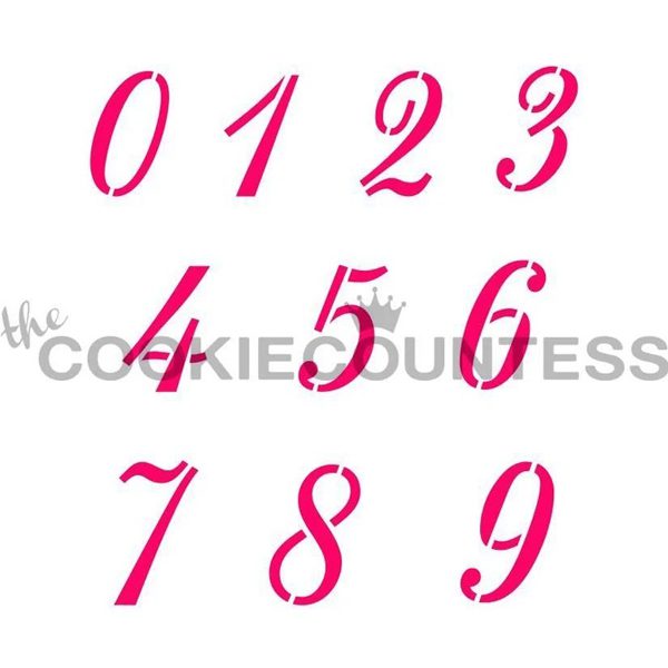 Numbers Script Stencil
