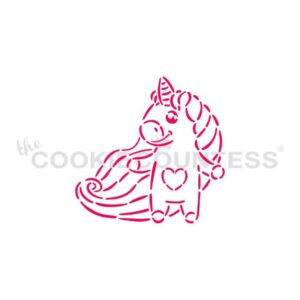 Unicorn with Heart Stencil
