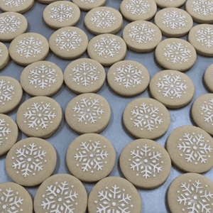 Mini Round Snowflake Cookie Stencils by Designer Stencils